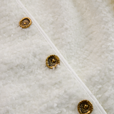 Haljina midi od tvida boje slonove kosti s dugim rukavima i džepovima