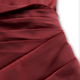 Haljina midi u vintage stilu od satena s drapiranim ovratnikom