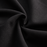 Refinirana Crna Haljina s Pojasom i Mandarin Ovratom