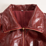 Sjajna haljina midi kroja s efektom krokodila