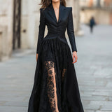 Elegantni krojeni sako uz čipkastu haljinu