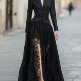 Elegantni krojeni sako uz čipkastu haljinu