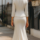 Elegantni teksturirani sako i midi suknja - komplet