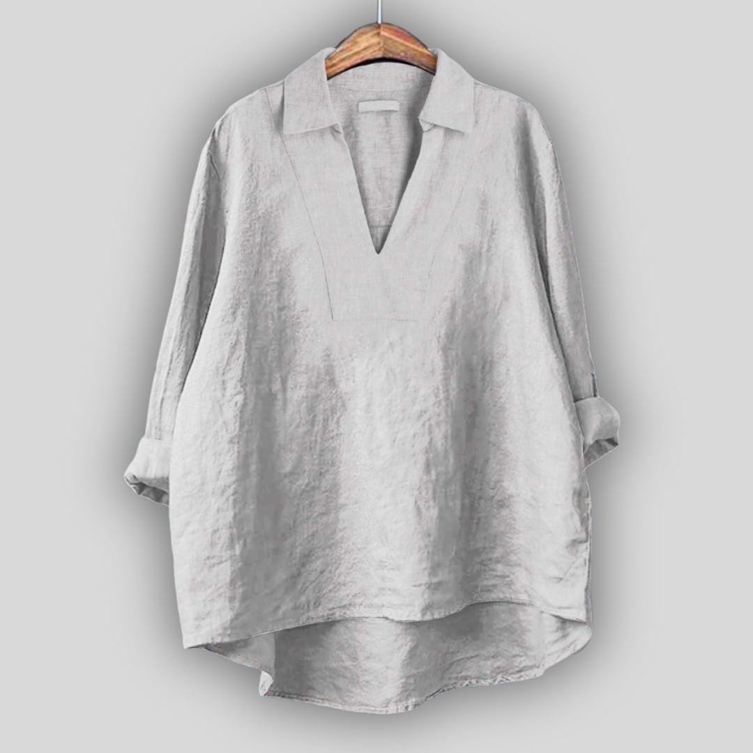 Linen Bluza Srebrna Finesa