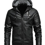 Matej | ZIP JAKNA S UČINKOM KOŽE S PODSTAVLJENOM KAPULJAČOM