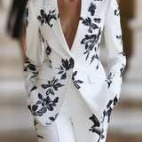 Bijeli cvjetni printani kostim