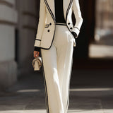 Bijeli kontrast - Set odijela s dvostrukim kopčanjem