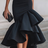 Asimetrična Haljina Midi s Volanima