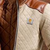 Filip | BEIGE PUHASTA JAKNA S KOŽNIM DODACIMA