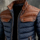 Marko | DOLČE MATELASIRANA PLAVA JAKNA S KOŽNIM ULOŠCIMA