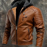 Matej | ZIP JAKNA S UČINKOM KOŽE S PODSTAVLJENOM KAPULJAČOM