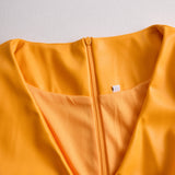 Svijetlo Narančasta Lažna Kožna Bodycon Haljina