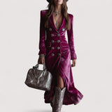 Evelis™ | Ljubičasta haljina u stilu sakoa