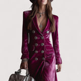 Evelis™ | Ljubičasta haljina u stilu sakoa