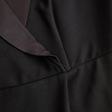 Sofisticirana crna midi haljina s čipkastim detaljima