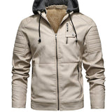 Matej | ZIP JAKNA S UČINKOM KOŽE S PODSTAVLJENOM KAPULJAČOM