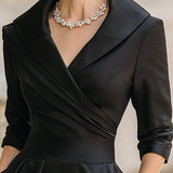 Haljina midi u vintage stilu od satena s drapiranim ovratnikom