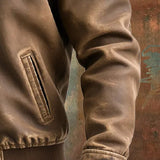 Tomislav | JAKNA OD STAROG KOŽE U SMEĐOJ BOJI KLASIČNOG REZA