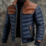 Marko | DOLČE MATELASIRANA PLAVA JAKNA S KOŽNIM ULOŠCIMA