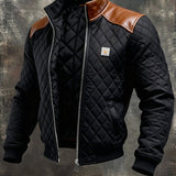 Josip | CRNA KAPUT MATELASSÉE S KOŽNIM RAMENIMA