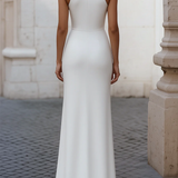 Elegantna Satenasta Haljina s Naborima i Ogrlicom