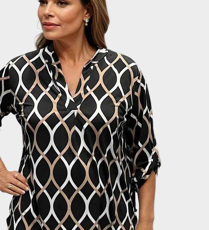 Casual majica s dugim rukavima i elegantnim uzorkom