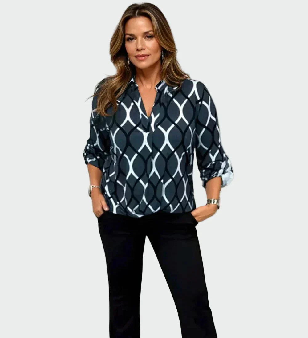 Casual majica s dugim rukavima i elegantnim uzorkom