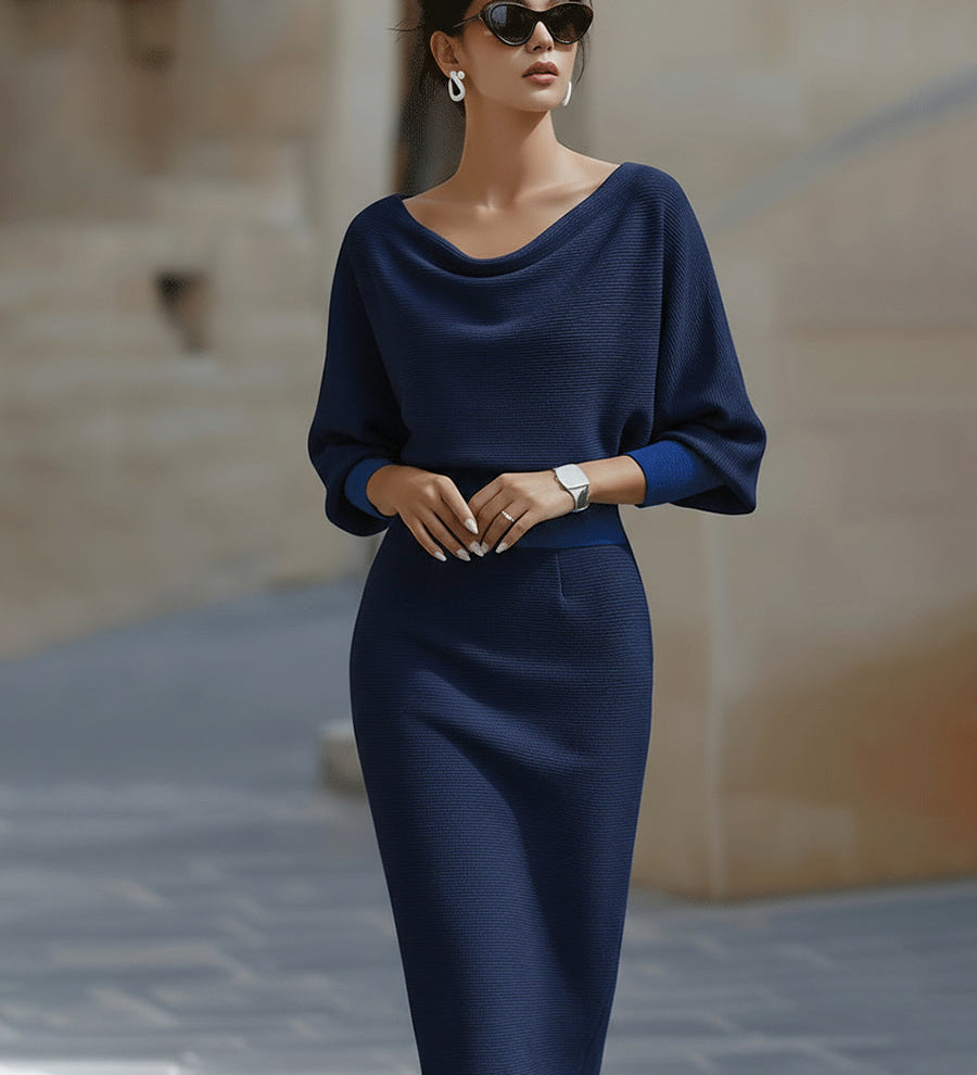 Bijela drapirana midi haljina