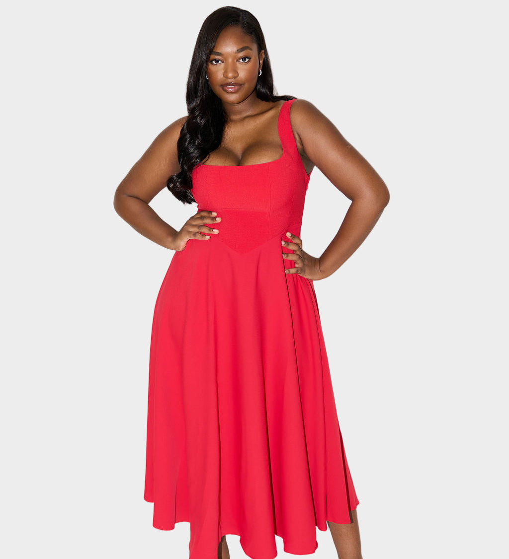 Vječno Zračno Midi Haljina s Elegantnom Linijom i Prirodnim Pokretom